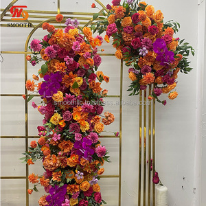SMOOTH Customize Burnt Orange Hot Pink Rose Flower Runner For Wedding Backdrop <b>Arch</b> <b>Decoration</b> - Product Image 4