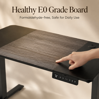 AOR Electric Lift Desk with Wood Surface Dark Gray Split Board Cup Holder Headphone Hook Extendable Customizable Color