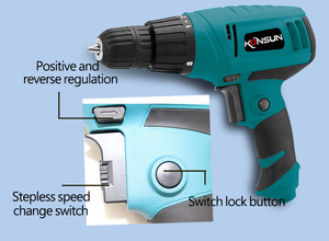 Taladro Eléctrico KONSUN <span class=keywords><strong>de</strong></span> 280W y 10mm |   Herramienta Eléctrica <span class=keywords><strong>de</strong></span> Una Velocidad con Cable para el Hogar y Taller con Soporte OEM |   Directo <span class=keywords><strong>de</strong></span> Fábrica - Product Image 4