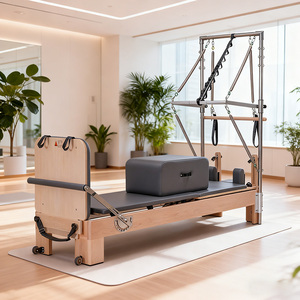 Pilates professionnel cinq-ensemble érable blanc chêne réformateur en bois Cadillac échelle baril <span class=keywords><strong>chaise</strong></span> Pilates réformateur avec trapèze - Product Image 4