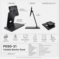 Support d'écran pliable POSD-31 VESA 75x75 100x100 en aluminium pour ordinateur de bureau LCD, support de fixation pour moniteur POS