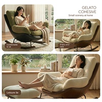 Fauteuil à bascule en bois pour la maison, inclinable et convertible en lit, pour le repos et les loisirs, style luxe léger et minimaliste, pour salon, balcon, cour et comme canapé de relaxation