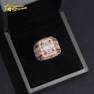 Luxuriöser 5CT Smaragdschliff VVS Moissanit-<span class=keywords><strong>Ring</strong></span> Feiner Schmuck 925 Silber Verlobungsring Maßgefertigte Eheringe für Damen und Herren - Product Image 5