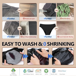 Oem سراويل داخلية عالية الجودة لفترة تنفس ، ملابس داخلية لفترة الطمث ، مقاومة للتسرب للسيدات - Product Image 4