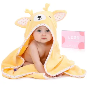 CPC Cotton Custom Poncho asciugamano da bagno coperta Super Soft Baby Hood Set di asciugamani con Design animale per neonati