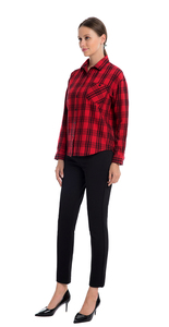 Modest Blouses&amp;<strong>Shirts</strong> <strong>Women</strong> Blouses Plaid <strong>Flannel</strong> <strong>Shirt</strong> - Product Image 5