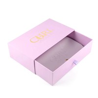 Boîte d'emballage rose de luxe avec pelliculage mat pour vêtements et chemises, boîtes personnalisées pour robes de mariée, chaussettes, boîte tiroir avec tirette en ruban