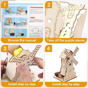 Kits Scientifiques <span class=keywords><strong>pour</strong></span> Enfants, Ensemble de Construction de <span class=keywords><strong>Robot</strong></span> DIY 6 Pièces, <span class=keywords><strong>Kit</strong></span> d'Expériences STEM, Jouets en Bois 3D <span class=keywords><strong>pour</strong></span> Garçons de 8 à 14 Ans - Product Image 5