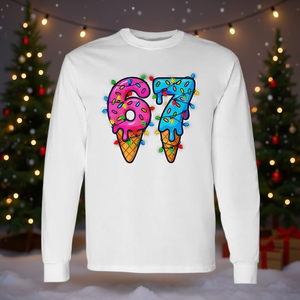 Maglietta a maniche lunghe natalizia 67 Drip Meme Number Holiday - Product Image 3