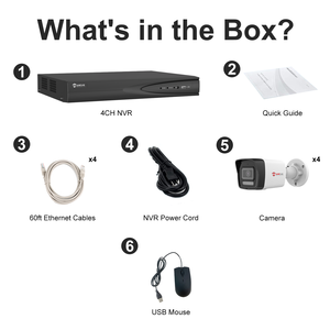 กล้องวงจรปิดแบบกระสุน 5MP POE IP67 จำนวน 4 ตัว พร้อมเครื่องบันทึก NVR 4 ช่อง รองรับฮาร์ดดิสก์ ตรวจจับคนและยานพาหนะ ไฟคู่อัจฉริยะ จัดส่งฟรีในสหรัฐอเมริกา - Product Image 2