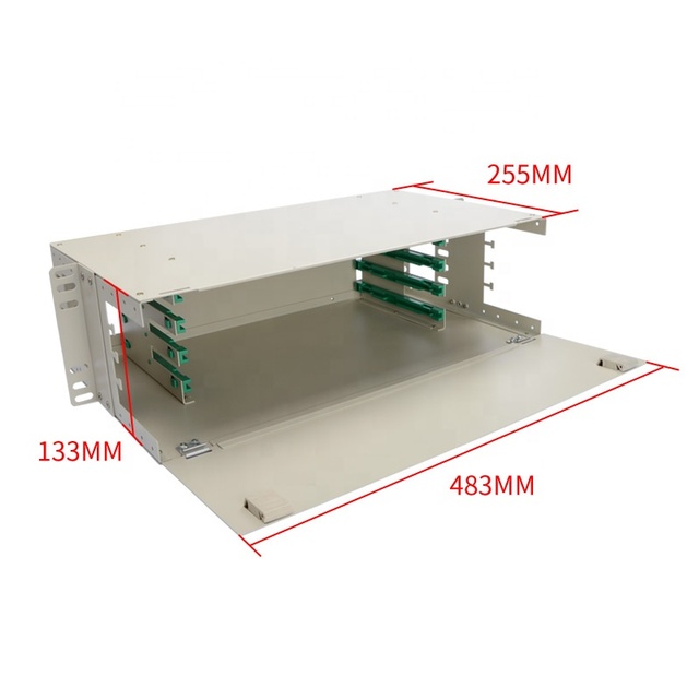 3U 48 Core Fiber Optic ODF Distribution Frame 19 Inch Rack Mount FDF FTTH Telecom Patch Panel Network