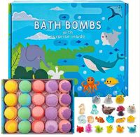Coffrets Cadeaux de Bombes de Bain pour Enfants Marque Privée OEM, Naturels, Personnalisés, Véganes, Parfumés aux Fleurs, Jouets de Bain Imprimés par Sérigraphie, Boules de Bain Effervescentes