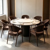 Chaise de salle à manger en tissu moderne de luxe JP, chaise à accoudoirs rembourrée pour hôtel