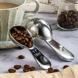 Colher medidora de café em aço inoxidável para cozinha, preço de fábrica, alça curta