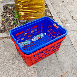 <b>Rectangular</b> Thickened Plastic <b>Storage</b> <b>Basket</b> B-302 No 3 Deep With Handle For Toys Clothing Vegetables And Sundries - Product Image 2