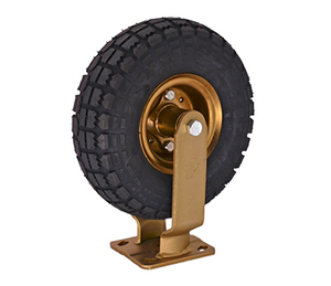 <span class=keywords><strong>Roue</strong></span> pivotante <span class=keywords><strong>gonflable</strong></span> de 10 pouces, robuste, de qualité industrielle, <span class=keywords><strong>avec</strong></span> support de roulettes pneumatiques dorées et argentées - Product Image 3