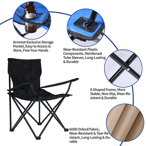 <span class=keywords><strong>เก้าอี้</strong></span><span class=keywords><strong>พับ</strong></span>น้ำหนักเบาสำหรับตั้งแคมป์ รับน้ำหนักได้ 150 กก. โครง<span class=keywords><strong>เหล็ก</strong></span>คาร์บอน ผ้าอ๊อกซ์ฟอร์ด 600D เหมาะสำหรับตกปลา ปิกนิก กิจกรรมกลางแจ้ง ชายหาด เดินป่า - Product Image 2