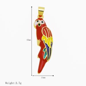 Pendentif Carte du <span class=keywords><strong>Venezuela</strong></span> Personnalisé avec Perroquet Coloré, Plaqué Or Cuivre et Émail Coloré, Accessoire de Collier - Product Image 5