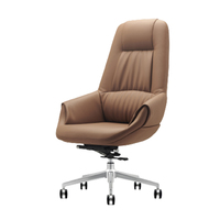Chaises ergonomiques de patron de bureau de direction en cuir véritable à dossier haut de directeur de la Chine pour le département de gestion