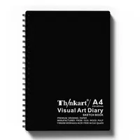 Carnet de croquis à spirale A3 A4 A5, papier noir, portfolio, enregistrement quotidien de dessins, cadeau pour étudiants, enseignants, art, 60 feuilles, crayon, vente en gros