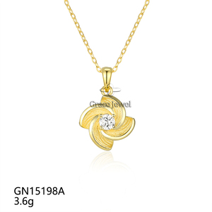 Gioiello di grazia personalizzabile oro placcato 925 argento Sterling bianco zirconi <span class=keywords><strong>collane</strong></span> di gioielli pregiati per le donne regalo - Product Image 2