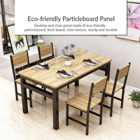 Ensemble table et chaises de restaurant de restauration rapide - Table à manger rectangulaire moderne en bois massif pour les nouilles