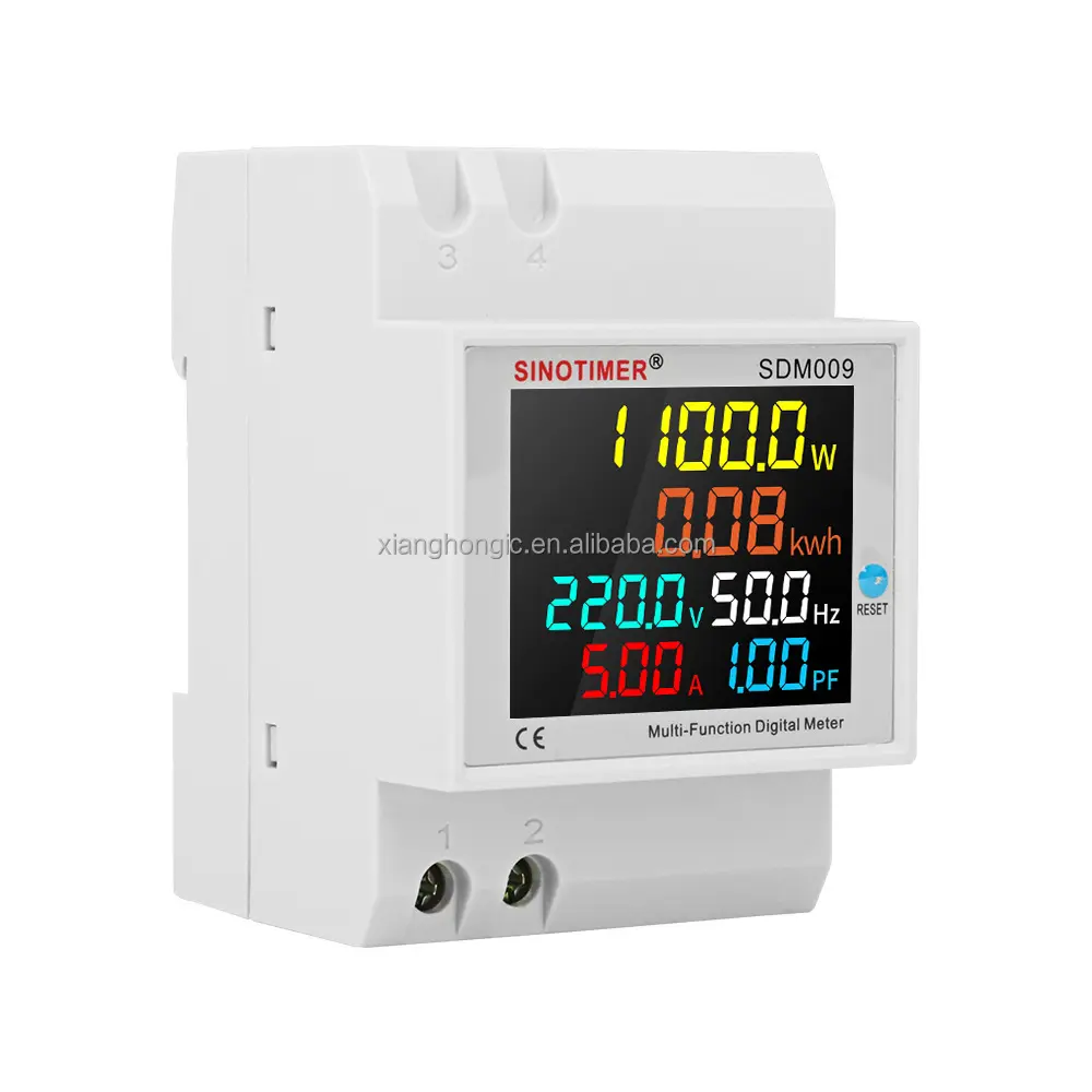 SDM009 AC250-450V transformateur intégré rail monophasé affichage numérique instrument de mesure multifonction