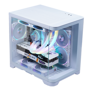 LY meilleure vente OEM Verre incurvé Full View <span class=keywords><strong>PC</strong></span> <span class=keywords><strong>Gamer</strong></span> Cabinet Support ARGB Fan ATX/MATX Cube verre trempé <span class=keywords><strong>PC</strong></span> <span class=keywords><strong>Gamer</strong></span> Case - Product Image 2