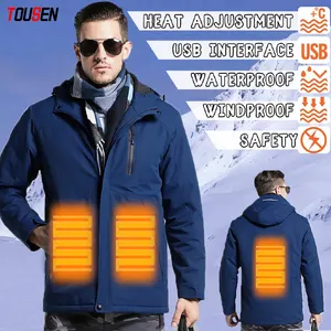 防风保暖服装电气防水服装加热夹克智能USB连帽防水工作服