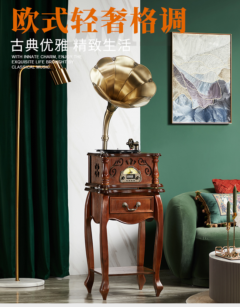 High End Turntable Multifunction  Player Record Player Vinyl Record Box Phonograph Record Player