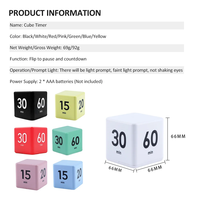 Nouveau Cube préréglé minuterie pratique Portable outil de gestion du temps étude cuisine cuisson renversement Pause compte à rebours Cube minuteries
