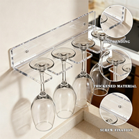 Support mural en acrylique transparent pour verres à vin, à suspendre sous l'armoire, idéal pour la cuisine, le bar et l'organisation domestique – Meilleures ventes