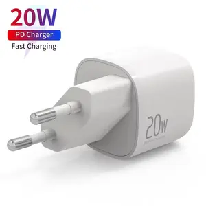 Small Quick Cell Phone Charger Wall USB-C Cell PD Fast Portable Type c 20w Mobile Phone Battery Charger Wall Mount