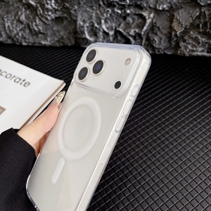 Venta al por mayor de cristal transparente acrílico funda para teléfono móvil con anillo magnético blanco para iPhone 17 <span class=keywords><strong>Air</strong></span> contraportada para iPhone 17 Pro <span class=keywords><strong>Max</strong></span> - Product Image 4