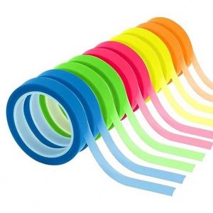 10 Rolls Self-Adhesive PET Highlighter Tape 5 Colors <b>Book</b> Annotation Sticky <b>Notes</b> Reading Marking Sticker Transparent - Product Image 1