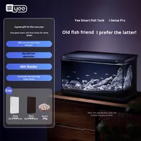 Akuarium Meja Pintar YEE Smart Desktop Aquarium Pro, Tangki Ikan Kaca Ultra Jernih, Pengumpan Otomatis, Lampu Dapat Diredupkan, Filtrasi Basah Kering untuk Rumah & Kantor