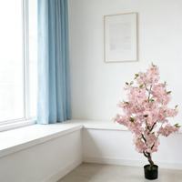 Arbre de fleurs de cerisier artificiel en soie de haute qualité, rose, bonsaï noir pour décoration intérieure et extérieure, Noël, rentrée scolaire