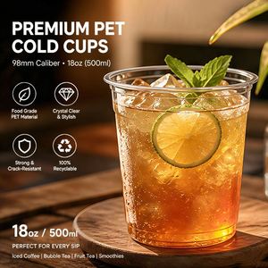 Venta al por mayor de fábrica: Vaso desechable de PET de pared simple de 700ml (24oz) de grado alimenticio para bebidas frías, té boba, café helado, con logotipo personalizado OEM - Product Image 2