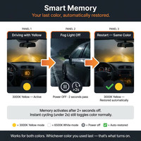 Nouvelles ampoules LED bicolores commutables pour feux de brouillard de voiture 6500K 3000K, mémoire intelligente, synchronisation automatique, brevetées H8, 8000 lumens, Plug & Play