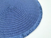 Ensemble de sets de table ronds tissés avec franges en corde de papier multicolores, résistants à la chaleur, antidérapants, lavables, décoration de table pour événements