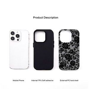 <span class=keywords><strong>Coque</strong></span> <span class=keywords><strong>de</strong></span> <span class=keywords><strong>téléphone</strong></span> hybride double couche 2-en-1 personnalisée en dentelle noire à motif floral pour iPhone 17, <span class=keywords><strong>coque</strong></span> mobile par sublimation pour iPhone 16 15 Pro Max - Product Image 6