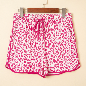 SS0800 CUSTOM hot sale Boutique Wholesale pink leopard Print <b>shorts</b> for Adult Women Pants & Trousers - Product Image 1
