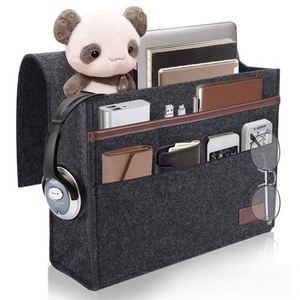 Hot Selling Large Capacity Felt Bedside Storage Bag for for Organizing <b>Table</b> Pad Magazine Books Phone Chargers Cable - Product Image 1