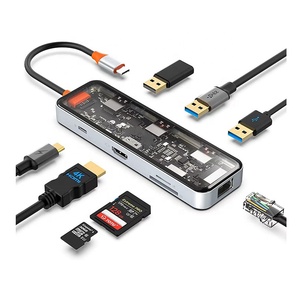 Hub USB C avec port HDMI <span class=keywords><strong>4K</strong></span> Ethernet 100W PD Ports USB 3.0 1 port USB 2.0 <span class=keywords><strong>Lecteur</strong></span> de carte SD/TF .. - Product Image 1
