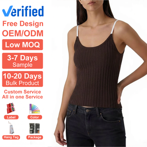Fabricant de Camisoles Courtes Ajustées en Coton 100% pour Femmes, Style Minimaliste Moderne, <span class=keywords><strong>Tricot</strong></span> Côtelé, Personnalisable OEM/ODM - Product Image 1