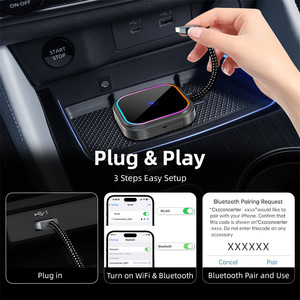 Adapter CarPlay nirkabel langsung dari pabrik, casing logam dengan USB Tipe C & AI kompatibel dengan Apple Android - Product Image 4