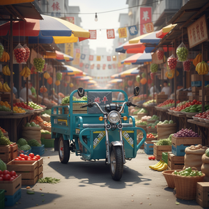 Распродажа от производителя: Электрический грузовой трицикл с открытым кузовом, 1.7 м, три двери, для взрослых, 3 колеса, грузоподъемность 400 кг, для доставки - Product Image 2