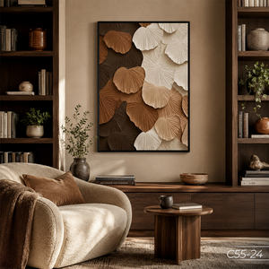 HALO Luxury Abstract <b>Mirror</b> Painting Wall Art 3D Ginkgo Leaf Textured Decor Vietnam Manufacturer OEM ODM - Product Image 6