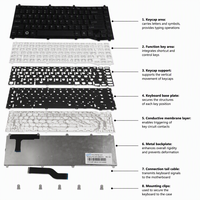 Wholesale Replacement Laptop Keyboard for Fujitsu Lifebook LH532, US English Layout Internal Notebook Keyboard, Black