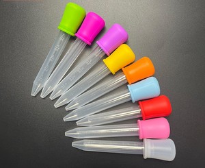 Pipettes liquides transparentes de 5ml Pipettes en silicone et en plastique <span class=keywords><strong>Pipette</strong></span> de transfert de médicaments avec outils de mesure à pointe d'ampoule pour les enfants - Product Image 2